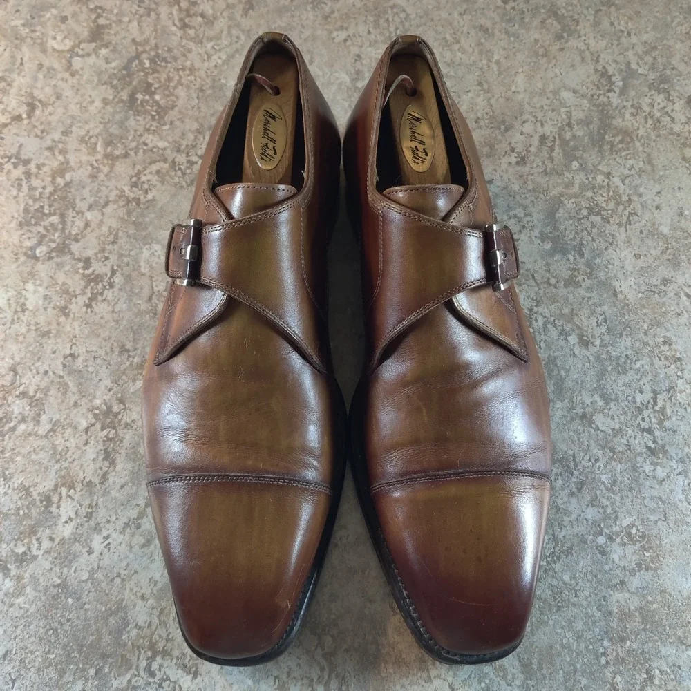 Magnanni Marco II Oxfords Men's 10.5 M Brown Leather Monk Strap *Excellent Shape